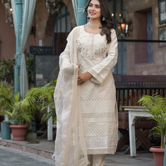 Off White Cotton Premium And Elegant Kurta Sets For Women