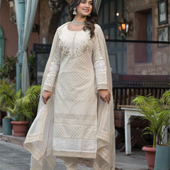 Off White Cotton Premium And Elegant Kurta Sets For Women