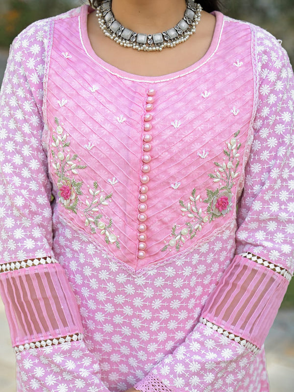 Cotton Embroidered Kurta Set