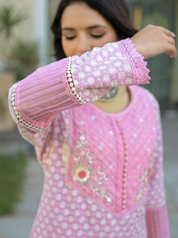 Cotton Embroidered Kurta Set