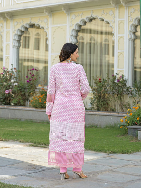 Cotton Embroidered Kurta Set