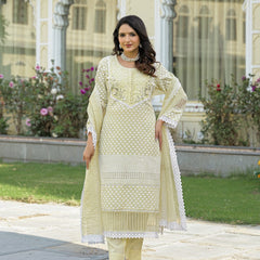 Cotton Embroidered Kurta Set