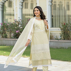 Cotton Embroidered Kurta Set