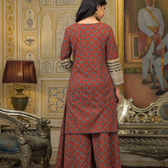 Maroon Cotton Premium And Elegant Kurta Sets For Women
