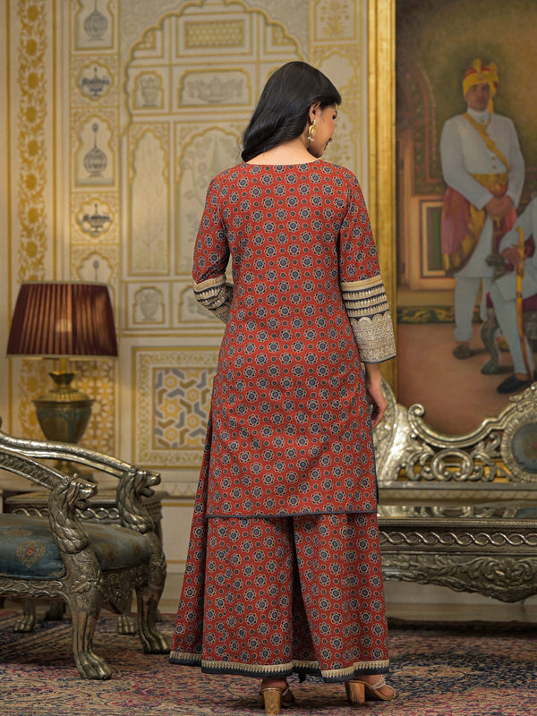 Maroon Cotton Premium And Elegant Kurta Sets For Women