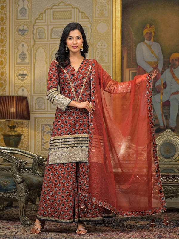 Maroon Cotton Premium And Elegant Kurta Sets For Women