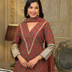 Maroon Cotton Premium And Elegant Kurta Sets For Women