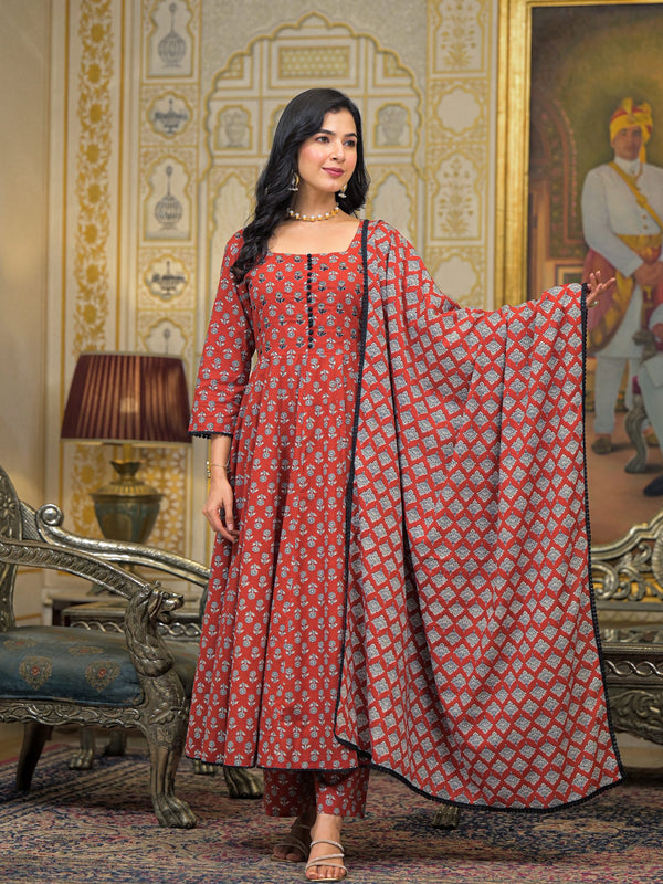Maroon Cotton Premium And Elegant Kurta Sets For Women