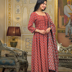Maroon Cotton Premium And Elegant Kurta Sets For Women