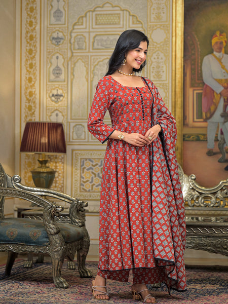 Maroon Cotton Premium And Elegant Kurta Sets For Women