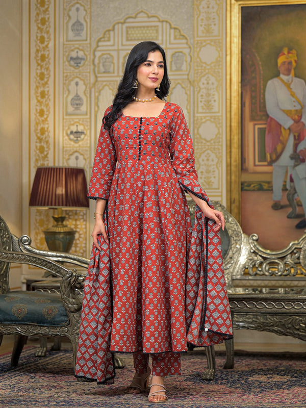 Maroon Cotton Premium And Elegant Kurta Sets For Women