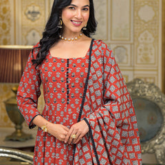 Maroon Cotton Premium And Elegant Kurta Sets For Women