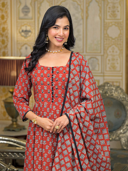 Maroon Cotton Premium And Elegant Kurta Sets For Women