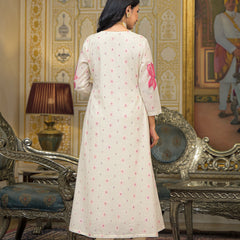Pink Cotton Premium And Elegant Kurta Sets For Women