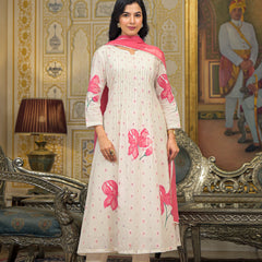 Pink Cotton Premium And Elegant Kurta Sets For Women