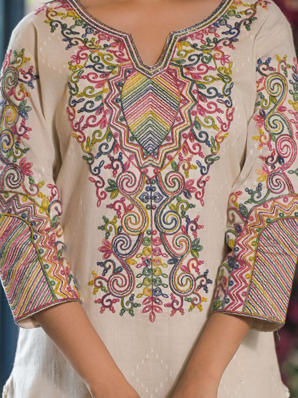 Off White Cotton Premium And Elegant Kurta Sets For Women