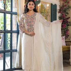 Off White Cotton Premium And Elegant Kurta Sets For Women