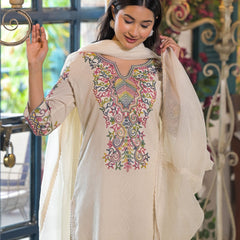 Off White Cotton Premium And Elegant Kurta Sets For Women