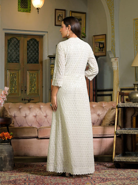 Off-White Cotton Premium & Elegant Kurta Sets For Women