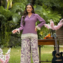 Printed Crepe Co-Ord Set with Palazzo