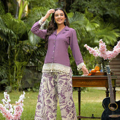 Printed Crepe Co-Ord Set with Palazzo