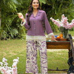 Printed Crepe Co-Ord Set with Palazzo