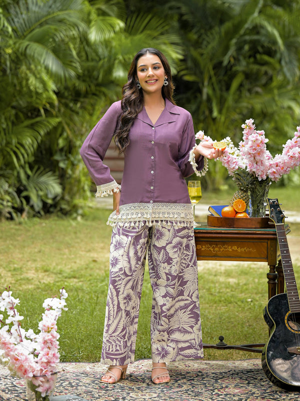 Printed Crepe Co-Ord Set with Palazzo
