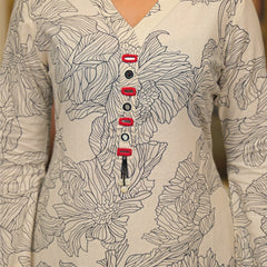 Beige Cotton Premium And Elegant Kurta Sets For Women