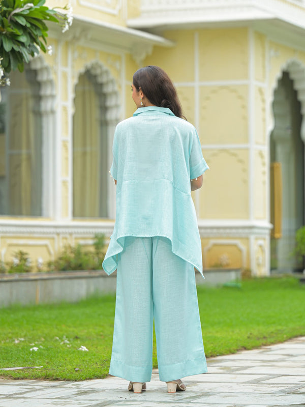Sky Blue Kaftan Style Co-Ord Set for Women