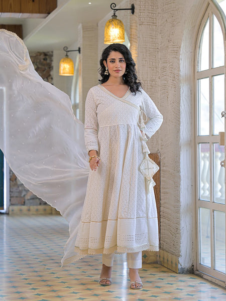 off-white-cotton- schiffly premium-and-elegant-kurta-sets-for-women