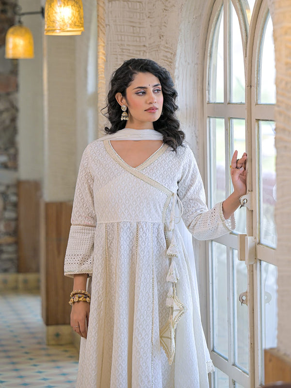 off-white-cotton- schiffly premium-and-elegant-kurta-sets-for-women