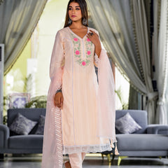 Peach Cotton Premium And Elegant Kurta Sets For Women