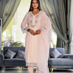 Peach Cotton Premium And Elegant Kurta Sets For Women