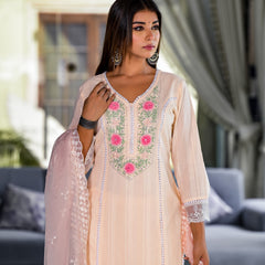 Peach Cotton Premium And Elegant Kurta Sets For Women