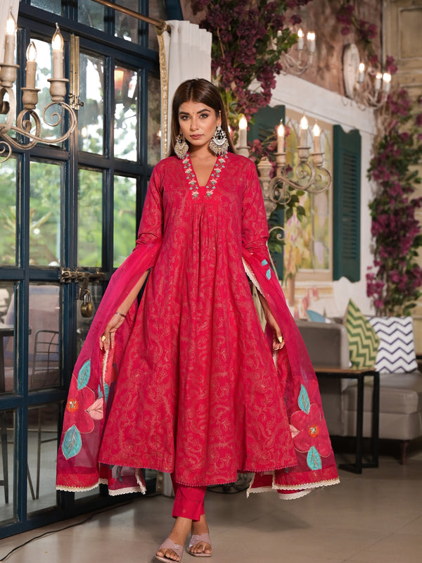 Maroon Cotton Premium And Elegant Kurta Sets For Women