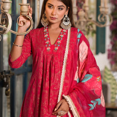 Maroon Cotton Premium And Elegant Kurta Sets For Women