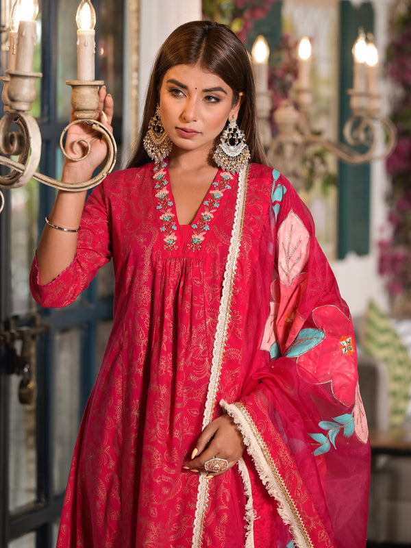 Maroon Cotton Premium And Elegant Kurta Sets For Women