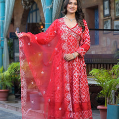 Premium Cotton Red Kurta Sets For Women