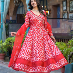 Premium Cotton Red Kurta Sets For Women