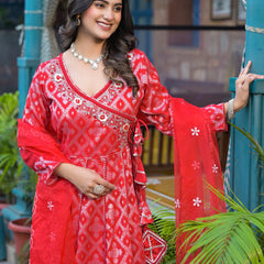 Premium Cotton Red Kurta Sets For Women