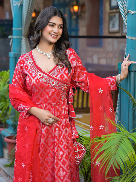 Premium Cotton Red Kurta Sets For Women