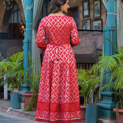 Premium Cotton Red Kurta Sets For Women