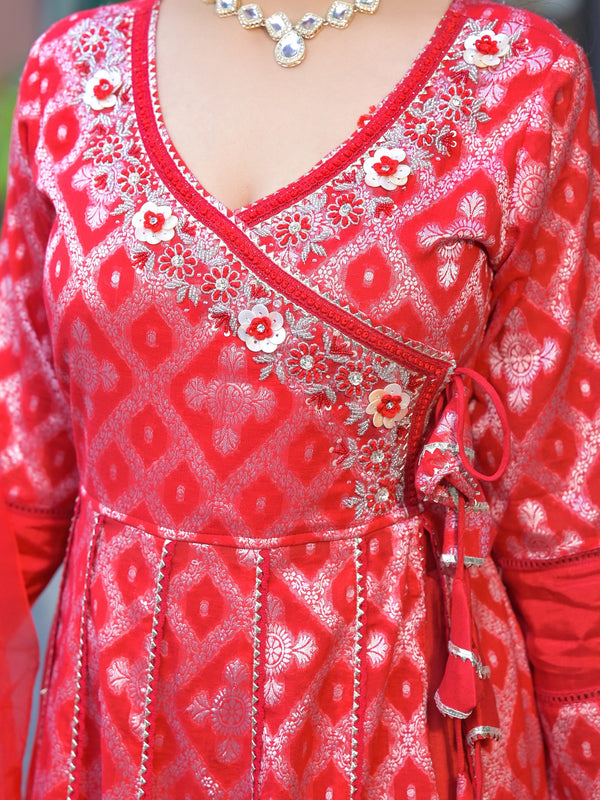 Premium Cotton Red Kurta Sets For Women