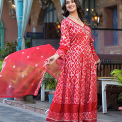 Premium Cotton Red Kurta Sets For Women