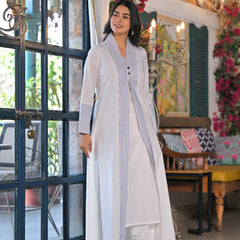 Blue Cotton Premium And Elegant Kurta Sets For Women