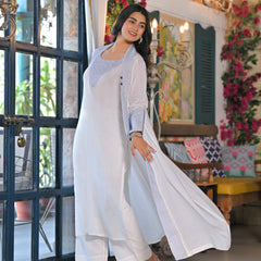 Blue Cotton Premium And Elegant Kurta Sets For Women