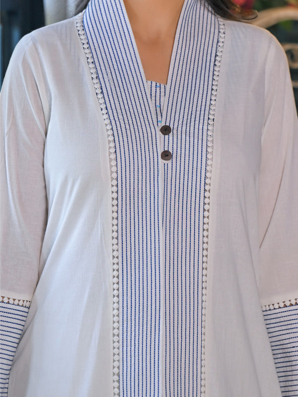 Blue Cotton Premium And Elegant Kurta Sets For Women