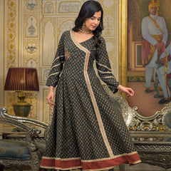 Green Cotton Printed Kurta Set For Women