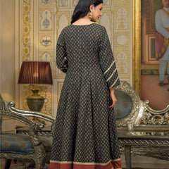 Green Cotton Printed Kurta Set For Women