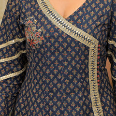 Navy Blue Cotton Premium And Elegant Kurta Sets For Women